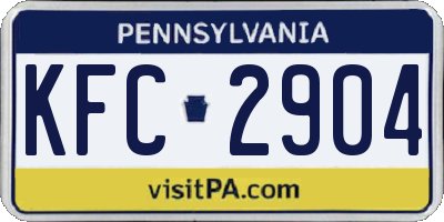 PA license plate KFC2904