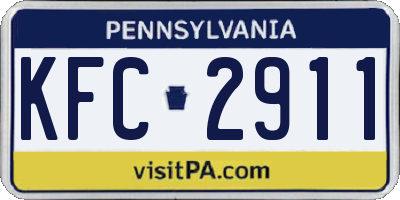 PA license plate KFC2911