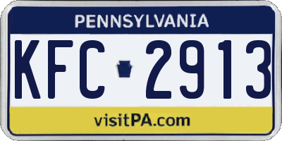 PA license plate KFC2913