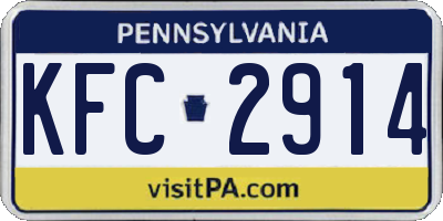PA license plate KFC2914