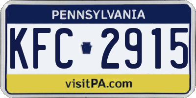 PA license plate KFC2915