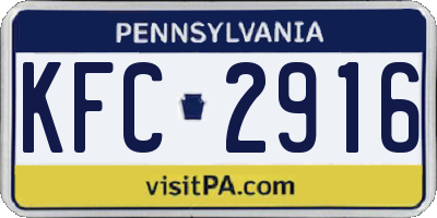 PA license plate KFC2916