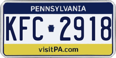 PA license plate KFC2918
