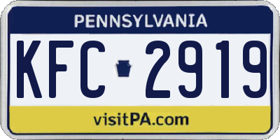 PA license plate KFC2919