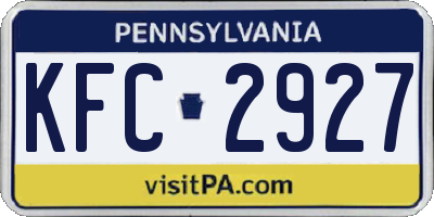 PA license plate KFC2927