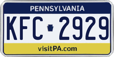 PA license plate KFC2929