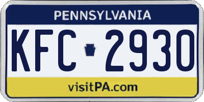 PA license plate KFC2930
