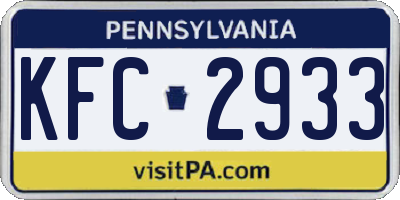 PA license plate KFC2933