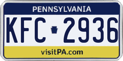 PA license plate KFC2936