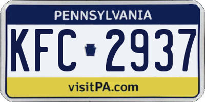 PA license plate KFC2937
