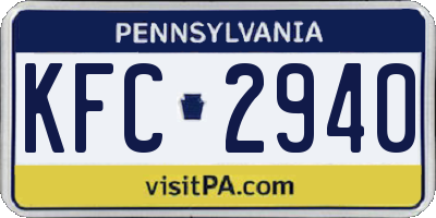 PA license plate KFC2940