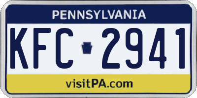 PA license plate KFC2941
