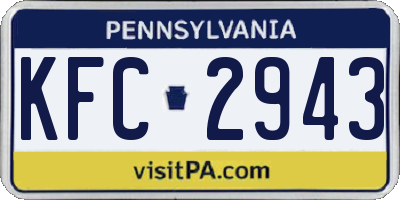 PA license plate KFC2943