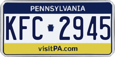 PA license plate KFC2945