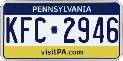 PA license plate KFC2946
