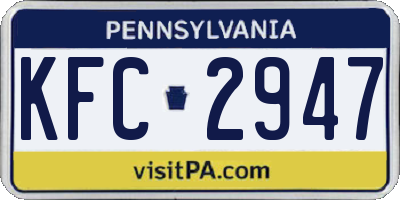 PA license plate KFC2947