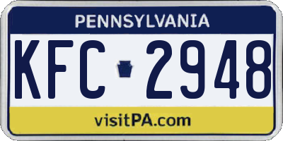 PA license plate KFC2948