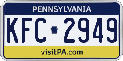 PA license plate KFC2949