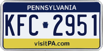 PA license plate KFC2951