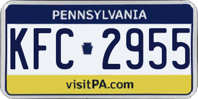 PA license plate KFC2955