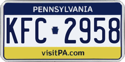 PA license plate KFC2958