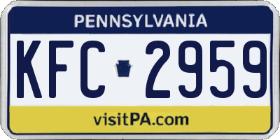 PA license plate KFC2959
