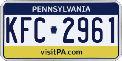 PA license plate KFC2961