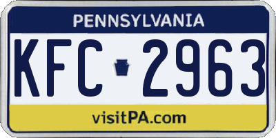PA license plate KFC2963