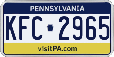 PA license plate KFC2965