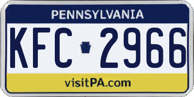 PA license plate KFC2966
