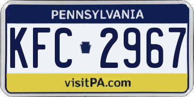 PA license plate KFC2967