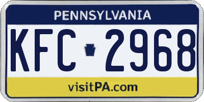 PA license plate KFC2968