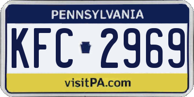 PA license plate KFC2969