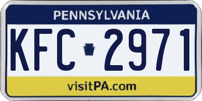 PA license plate KFC2971