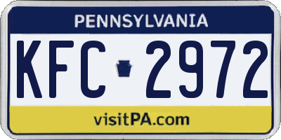 PA license plate KFC2972