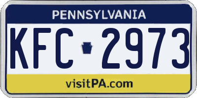 PA license plate KFC2973