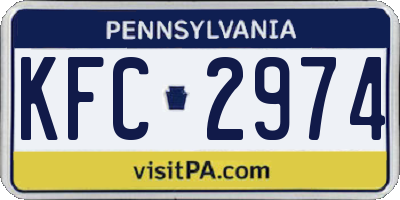 PA license plate KFC2974