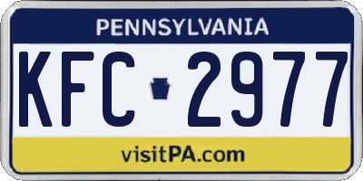 PA license plate KFC2977