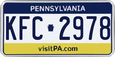 PA license plate KFC2978