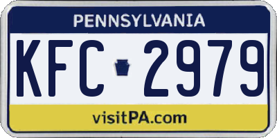 PA license plate KFC2979