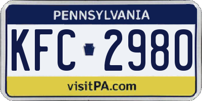 PA license plate KFC2980