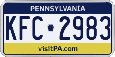 PA license plate KFC2983