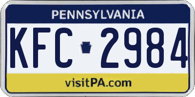 PA license plate KFC2984