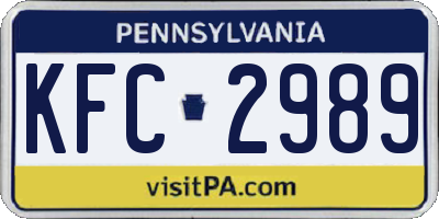 PA license plate KFC2989