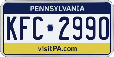 PA license plate KFC2990