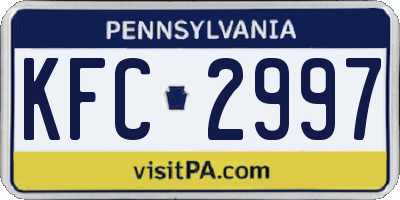PA license plate KFC2997