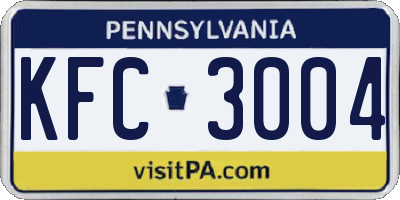 PA license plate KFC3004