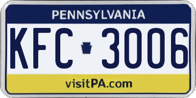 PA license plate KFC3006
