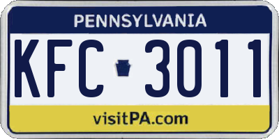 PA license plate KFC3011