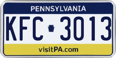 PA license plate KFC3013